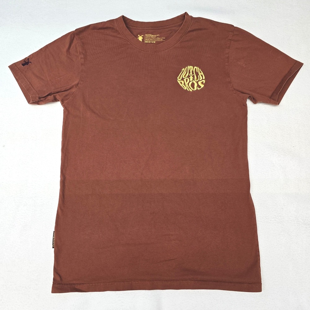 Dutch Bros Coffee Graphic T-Shirt Brown Cotton Short Sleeve Womens Medium